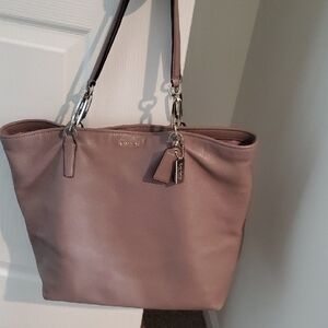 Coach Mauve Leather Tote with Shoulder Straps
